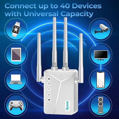 WiFi Extender, 2026 Strongest WiFi Extender Signal Booster, Whole Home Internet Repeater Covers up to 15,000 sq.ft and 50 Devices, Easy Setup | Banish WiFi Dead Zones