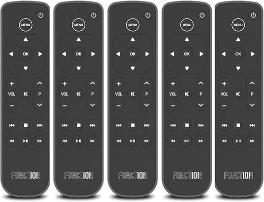 Function101 Pack of 5 Bluetooth Button Remotes for Apple TV/Apple TV 4K - Replacement Apple TV Remote (IR - BLE) No Voice Support