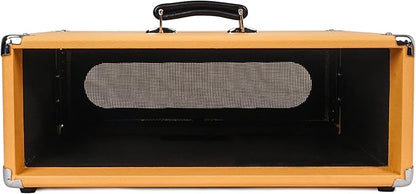 Sound Town Vintage 3U Amp Rack Case, 12.5" Depth with Rubber Feet, Dust Cover, Kickstand, Orange (STVRC-3OR)