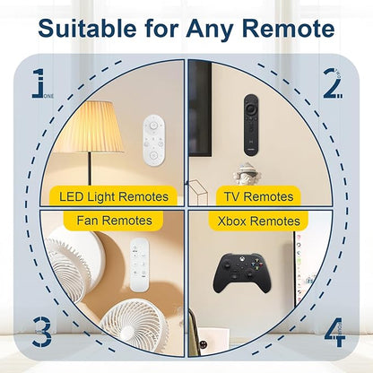 Vaszu Magnetic Remote Control Holder Self-Adhesive Wall Mount, 6 Pack Upgraded Silicone Organizer Storage Wall Holder for Home Office TV, Fan and Air Conditioner Remote Control White