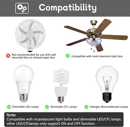 99813 Ceiling Fan Remote Control for Hunter Fan Remote Replacement 3-Speed and Light Dimmer with Wall Bracket,Replace Hunter 99770 99392 99118 99123 99188