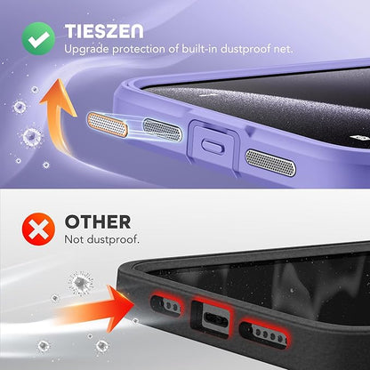 Magnetic for iPhone 15 Pro Case, Compatible with MagSafe, Built-in Privacy Screen Protector and Camera Protection, Anti Spy Full Body Dustproof Shockproof Hard Phone Case 6.1", Light Purple