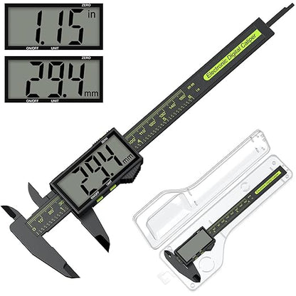 Digital Calipers, Caliper Measuring Tool with Large LCD Screen, Plastics Micrometer Caliper Digital, Auto-Off Feature, Screen Splash Proof, Switch from Inch Metric (6Inch/150mm)