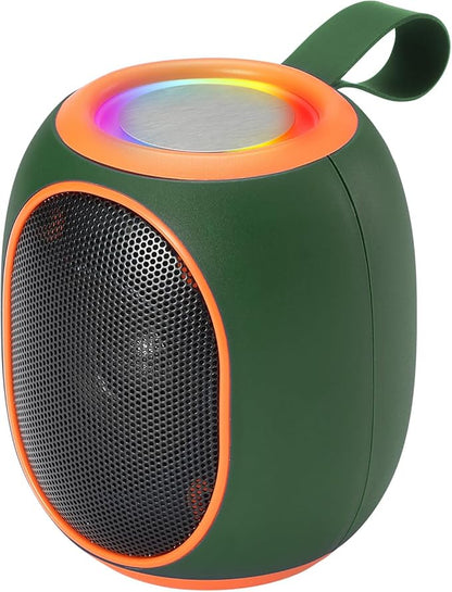 Portable Bluetooth Speaker – 8W HD audio quality, TWS stereo pairing, LED light show, compact and portable, suitable for outdoor use, can be used in cars, travel and parties, a cool teen gift(Green)