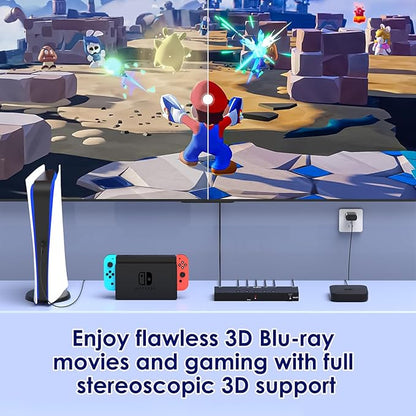 8K@60Hz HDMI 2.1 Switch 5 in 1 Out, 48Gbps Ultra HD 4K 120Hz, HDR10/Dolby Vision, 3D, Supports DTS-HD, Dolby TrueHD Compatible with PS5/4 Xbox Nintendo Switch Roku Apple TV Fire Stick Gaming PC