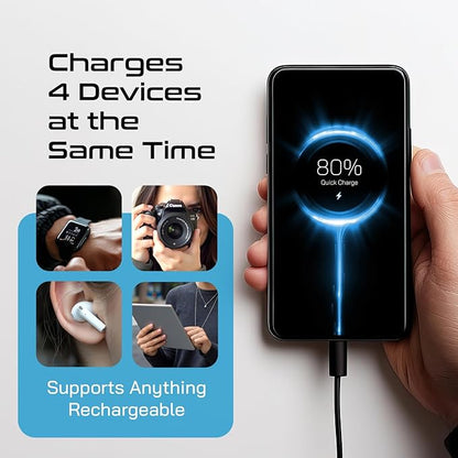 Ceptics Step Down Voltage Converter US to Europe - 200W Convert 220V to 110V for Curling Iron, Straightener, Charger – USB-A & C Fast Charging – SwadApt Type A, B, C, E/F, G, I Included