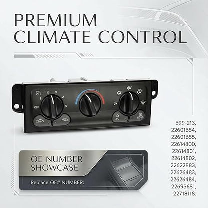 599-213 A/C Control Switch Air Conditioning Climate Control Module, Front Climate Control Module Panel for for 1997-2005 Chevrolet Malibu, 1997-1998 Oldsmobile Achieva, 1997-1999 Oldsmobile Cutlass