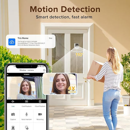 STSVA 3MP 2K Window Security Camera,2.4G&5G WiFi Indoor Camera for Home with Color Night Vision,24/7 Recording,Motion Detection,Support SD Card and US Cloud Storage.(1PCS)