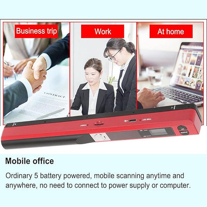 Zunate Portable A4 Handheld Scanner, 900 DPI USB Document, Photo Scanner with Offline Mode, Handheld Image Scanne for Home and Office (Red)