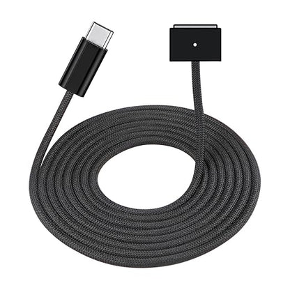 ZeitNah Upgraded USB-C to Magnetic Charging Cable for MacBook Pro/Air (2021-2025), 140W Fast Charging, 6.6ft Braided Replacement Power Cord for MacBook Charger, Black