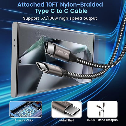 2Port 45W Super Fast Charger Type C, 2Pack 45W USB-C Charger Android Phone Charger Fast Charging for Samsung Galaxy S24 Ultra/S24+/S24/S23 Ultra/S23+/S22/S20/Note10+/Tab S9 with 2X 10ft Type C Cord
