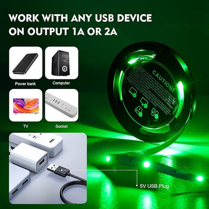 Timelux USB 32.8ft LED Strip Lights Color Changing LED Tape Lights with IR Remote Controller and Dimmable LED Strip for Bedroom Cabinet Bar