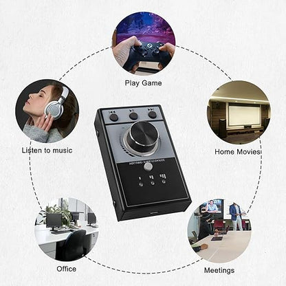 XMSJSIY USB Volume Knob Controller Multimedia Computer Sound Controller with Play/Pause/Back/Forward Function,One-Click Mute for Phone PC Speaker Audio Adjustment