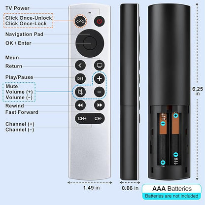 (2 Pack) Replacement Remote for Apple-TV-Remote-Control 4K/HD (NOT Siri & NO Voice)