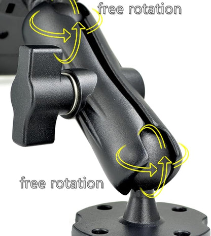 VAUBORTTI Heavy-Duty Camera Wall/Desktop Mount with 1/4"-20 Thread, Aluminum Alloy Arm, Dual Ball Heads, 1-Inch TPU Ball, Free Rotation,Compatible with DSLR, CCTV, RAM B System