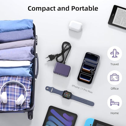 USB C Charger Block, 100W GaN 6 Port PD USB C QC USB A Wall Charger Adapter Plug Cube, Super Fast Type C Charging Station Hub for iPhone 17 16 15 14 Pro Max iPad Samsung Pixel