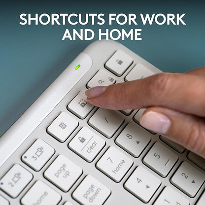 Logitech Signature Slim K950 Wireless Keyboard, Sleek Design, Switch Typing Between Devices, Quiet Typing, Bluetooth, Multi-OS, Windows, Mac, Chrome - Off-White