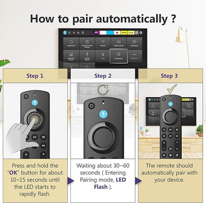 Replacement Voice Remote for Fire Smart Stick 4K/4k Max(1st/2nd Gen),Stick(2nd/3rd Gen)/Lite/HD,TV Cube,Remote for 3rd Gen,Omni,QLED Series,Some TCL,Hisense Smart TVs