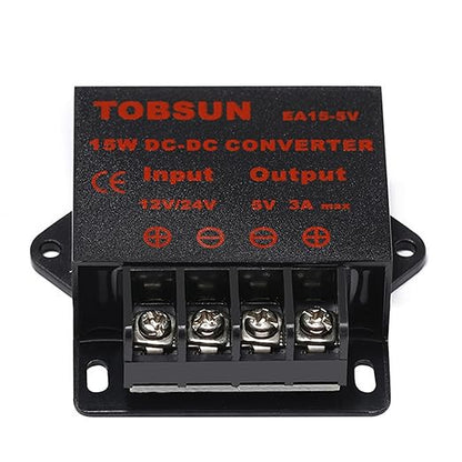 MGGi DC/DC 12V 24V to 5V 3A 15W Voltage Reducer Converter Regulator, Step Down Converter Regulator DC to DC Waterproof Power Supply Module Buck Transformer