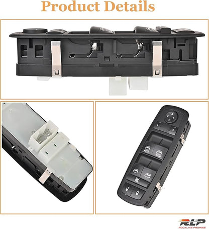 Master Power Window Switch Driver Side- 8Pins + 3Pins - Compatible with 2011 2012 2013 Dodge Durango Window Control Switch Replaces 68086693AC 68086693AD 68086693AE