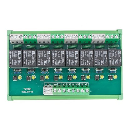 GAEYAELE 8 Channel Interface Relay Module 24VACDC DIN Rail Panel Mount for Automation PLC Board (FY-T738-24VACDC)