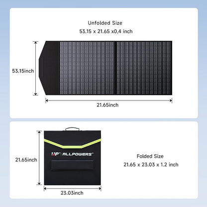 ALLPOWERS SP027 100W Foldable Solar Panel,23% Efficient IP67 Waterproof for Power Station, Camping, RV&Home Use, Compact Portable Design（SP027-100W
