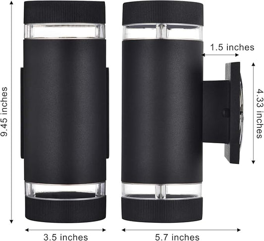 rosykite Outdoor Wall Sconce Lights,Dusk to Dawn Outdoor Exterior Lighting - ETL Listed,Modern Outside Patio Light Fixture Wall Mount Design - Up Down Light Fixture White 6000k for Front Door, Porch