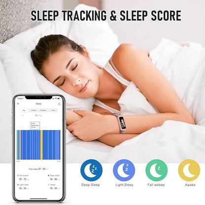 Fitness Tracker with 24/7 Heart Rate Blood Oxygen Sleep Monitor, 1.1" AMOLED Touch Screen Activity Tracker Smart Watches, IP68 Waterproof Step Counter Pedometer for Women Men