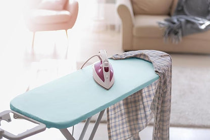 Encasa XO Ironing Board Cover and Pad 49"x18" - 4mm Felt Wide Iron Board Cover with Padding - Heat Resistant, Stain-Safe Dye, Non Slip Elastic Bungee Cord Tightening Iron Table Cover Ice Blue