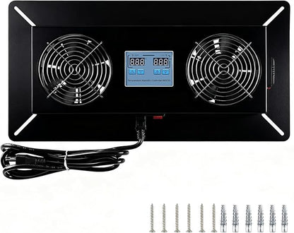 Pewoaoa 240 CFM Crawlspace Vent Fan, With Thermostat,Humidistat, Crawlspace Fans, For Moisture Reduction, Radon Mitigation, Freeze Protection, Ideal for Basement, Attic, Crawl Space Fan Vent(Black)