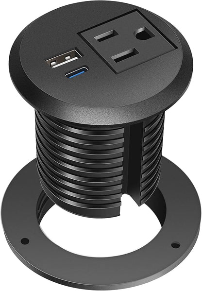 Desktop Power Grommet, 2 inch, USB C PD 20W Fast Charging Station, Desk Hole Recessed Power Outlet,ETL Listed (1, 6 FT Cable)