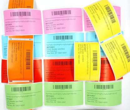 BETCKEY Colored Labels Compatible with Dymo 30336 (1" x 2-1/8") Return Address Labels, Compatible for Dymo LabelWriter Thermal 450, 4XL & Zebra Desktop Printers [6 Rolls, 3000 Labels, Pink]