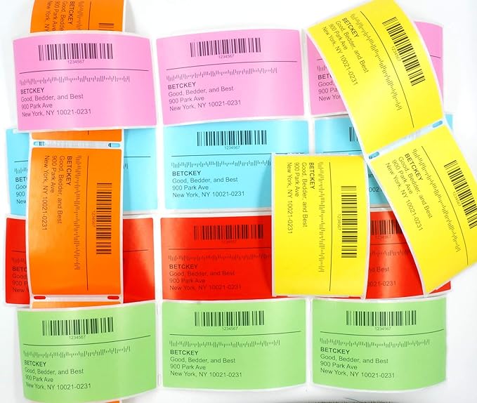 BETCKEY Colored Labels Compatible with Dymo 30336 (1" x 2-1/8") Return Address Labels, Compatible for Dymo LabelWriter Thermal 450, 4XL & Zebra Desktop Printers [6 Rolls, 3000 Labels, Light Blue]