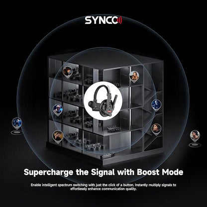 SYNCO XTALK XPro2 Wireless Intercom Headset System, 2.4 GHz 1640FT/500M Full Duplex for 2 Persons Communication with Noise Cancellation for Live Show Stage Performance Movie Shoot