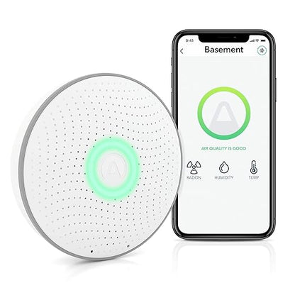 Airthings 2950 Wave Radon - Smart Radon Detector with Humidity & Temperature Sensor – Easy-to-Use – Accurate – No Lab Fees – Battery Operated - Free App