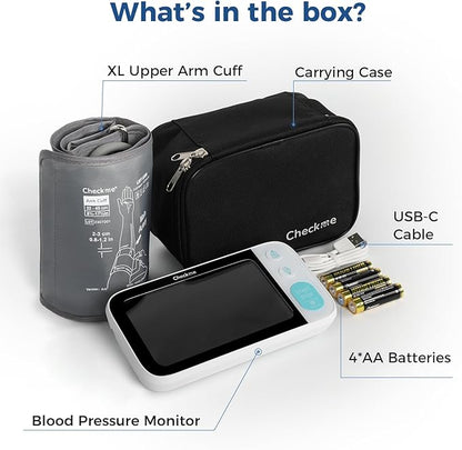 Checkme Blutooth Blood Pressure Monitors for Home Use, Blood Pressure Machine with Dual-Display, Extra-Large Adult Cuff, 500 Readings, Voice Broadcast - Automatic BP Monitor with Bluetooth