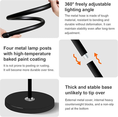 dujunlinghang Bright LED Eye-Protecting Reading Floor Lamps Touch and Remote Dimming 3000-6000k, Tattoo Craft Drawing Makeup Adjustable Gooseneck Standing Light,Living Room Chair Sofa Bedroom Office