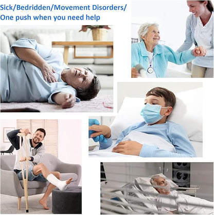 Caregiver Pager, Wireless Call Button for Seniors/Elderly at Home, 2 SOS Button + 2 Receiver Medical Life Alert System, Emergency Panic Call Bell, Help Alarm for Nurse Calling & Patient Assistance