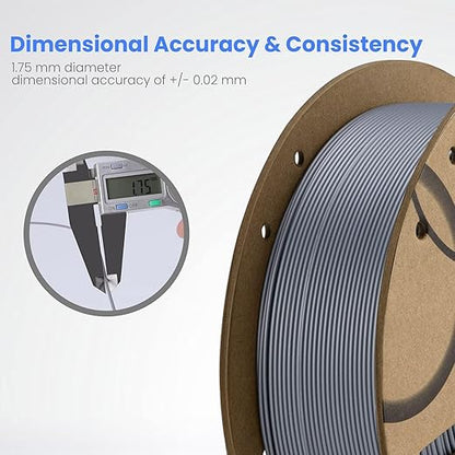 ELEGOO PLA Filament 1.75mm White 2KG, 3D Printer Filament Dimensional Accuracy +/- 0.02mm, 2 Pack 1kg Cardboard Spool(2.2lbs) 3D Printing Filament Fits for Most FDM 3D Printers