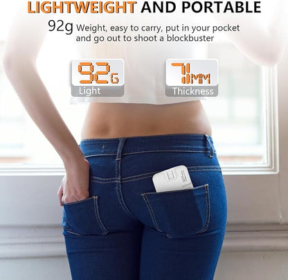 BANSINE Portable LED Photo Light - USB-Rechargeable, Up to 6500K Color Temperature for Selfie, Zoom Conference, Video, Makeup