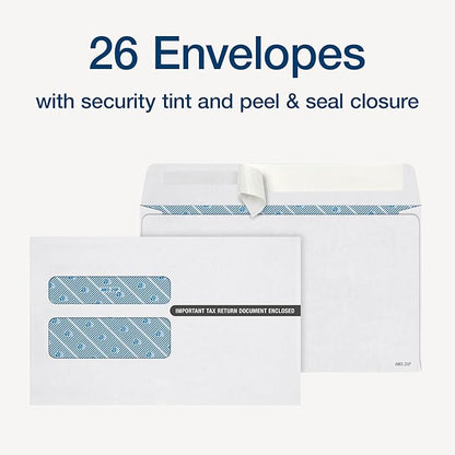 Adams W-2 Forms 2025, 6-Part Kit for 26 Recipients, Includes 26 Envelopes, 3 W-3 Forms, QuickBooks Compatible, eFile Access and Printing Through Adams Tax Forms Helper Software (1017238)