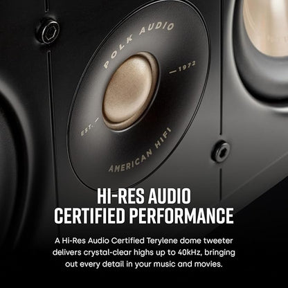 Polk Signature Elite ES30 Center Channel Speaker, Home Theater Speakers, Hi-Res Audio Certified, Dolby Atmos & DTS:X Compatible, 1" Tweeter & Two 5.25" Woofers, Dual Power Port Bass, Stunning White