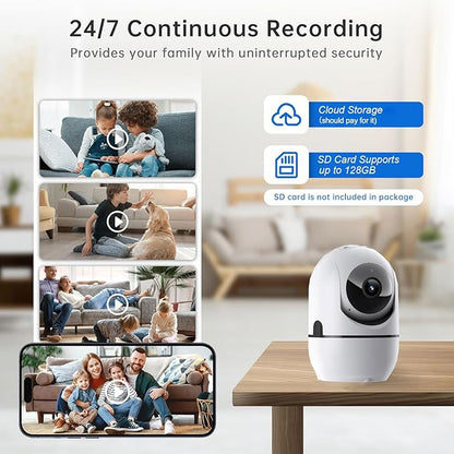 GBIUT Indoor Security Camera, 5G & 2.4GHz Dog/Puppy/Pet WiFi Security Camera with Phone App, 360° Pan/Tilt Home Cameras Indoor, Smart AI Auto Tracking & Night Vision, US Cloud Storage (2Pack)