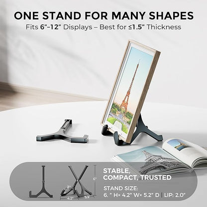 TR-LIFE Plate Stands for Display, 6 Inch, 4-Pack, Plastic Picture Frame Holder Easels for Plates, Pictures, Books, Signs, Plaques