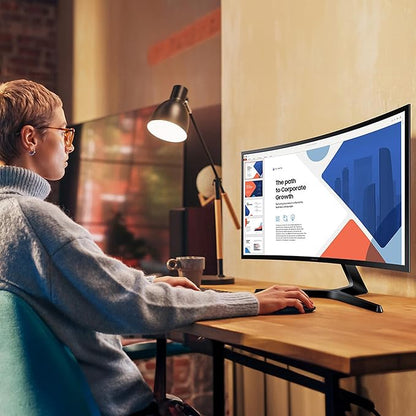 Samsung S36GD 27" Curved Monitor – LCD FHD, 16:9, 1920x1080, HDMI, VGA, VESA, Eye Saver & Flicker-Free Tech – Boomph's Comprehensive Ultimate Performance Cloth Solution for Your Workspace