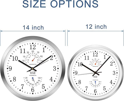HITO 14 Inch Silent Wall Clock Battery Operated, Large Wall Clock for Living Room Decor, Office, Classroom, Bedroom