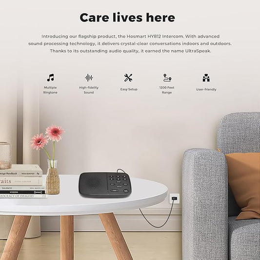 Hosmart Intercoms Wireless for Home UltraSpeak Pro, 2025 Full Duplex Wireless Intercom System for Business, Room to Room Intercom Two Way Real-time Intercom with 1200 Feet Range (6 Packs)