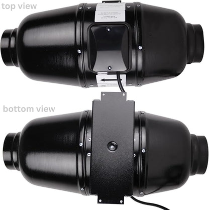 VENTS-US TT Silent M 100 - Metal Mixed Flow Booster Fan for High Static Pressure Applications, up to 128 CFM - Booster Ventilation Fan for 4 Inch Duct
