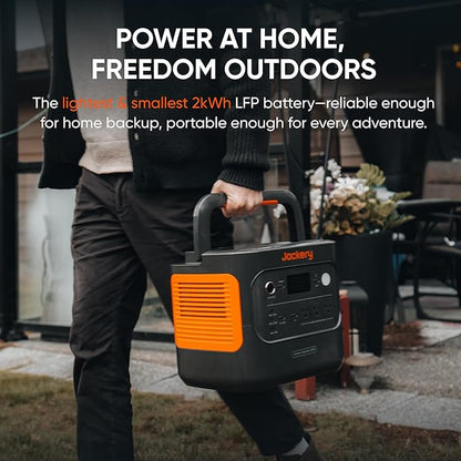 Jackery Solar Generator 2000 v2 with DC-DC Alternator Charger, 2042Wh/2200W LiFePo4 Portable Power Station, 20ms UPS Home Backup, USB-C PD 100W Fast Charging for Power Outages, Emergencies, Camping