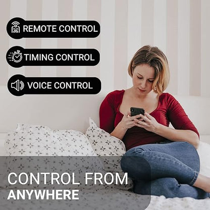 Lunabode LED Smart Plug - 2 Pack Smart Home 2.4G Wi-Fi Plugs Outlet Works with Echo, Alexa & Google Home | Smart Plug for Home with Timer, Remote,Voice & Group Controller | No Hub Required